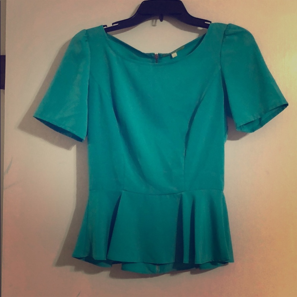Teal Gianni Bini Peplum blouse